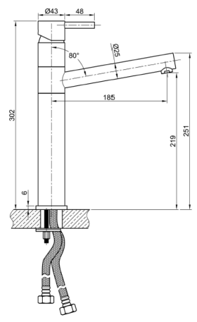 Przejdź do produktu Bateria kuchenna 30 cm Sapho Minimal MI016 stal nierdzewna