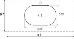 Umywalka z corianu na indywidualny wymiar z misą  Loop SOL rys.tech.