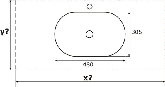 Umywalka z corianu na indywidualny wymiar z misą  Loop SOL rys.tech.