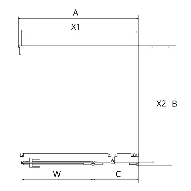 Kwadratowe i prostokątne kabiny prysznicowe dostępne w wersji lewej lub prawej. Posiadają drzwi otwierane na zewnątrz. Wymiary od 80x70x200 cm do 120x