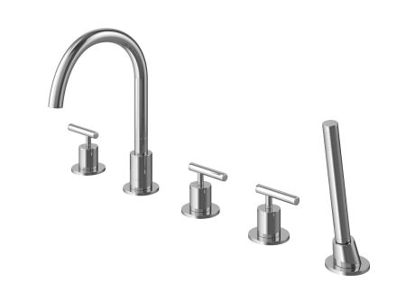 Przejdź do produktu Bateria wannowa 5-otworowa Kohlman Roxin QB242R chrom