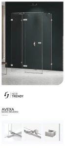 Kwadratowe i prostokątne kabiny, z lewo- lub prawostronnym ustawieniem. Mają drzwi otwierane na zewnątrz. Dostępne w rozmiarach od 80x70x200 cm do 120