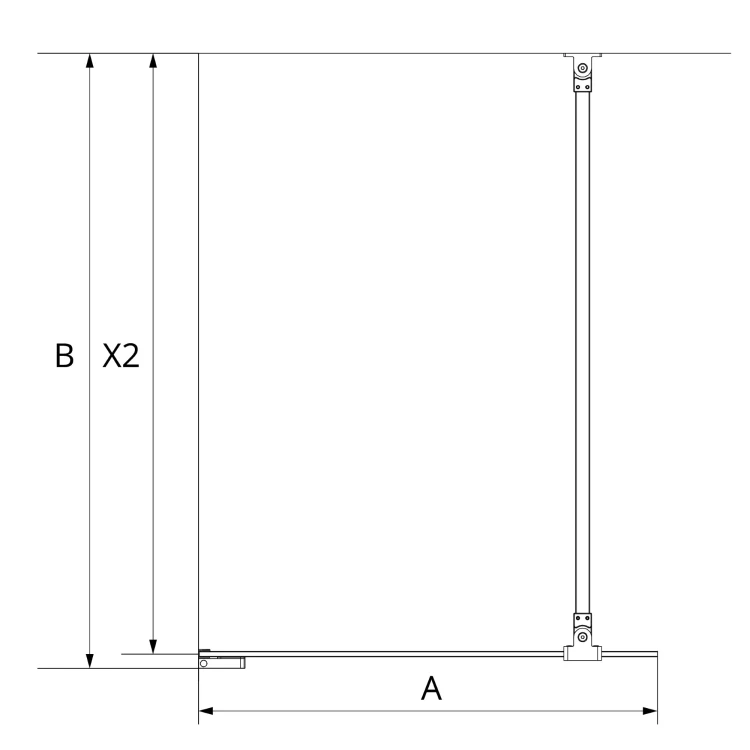 Uniwersalne kabiny, montowane po obu stronach, dostępne w wymiarach od 50x200 cm do 160x200 cm.