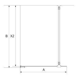 Uniwersalne kabiny, montowane po obu stronach, dostępne w wymiarach od 50x200 cm do 160x200 cm.