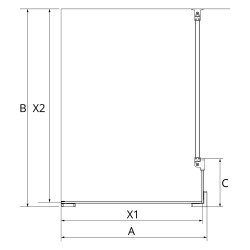Uniwersalne kabiny, które można zamontować po dowolnej stronie, o wymiarach od 50x23x200 cm do 140x33x200 cm.