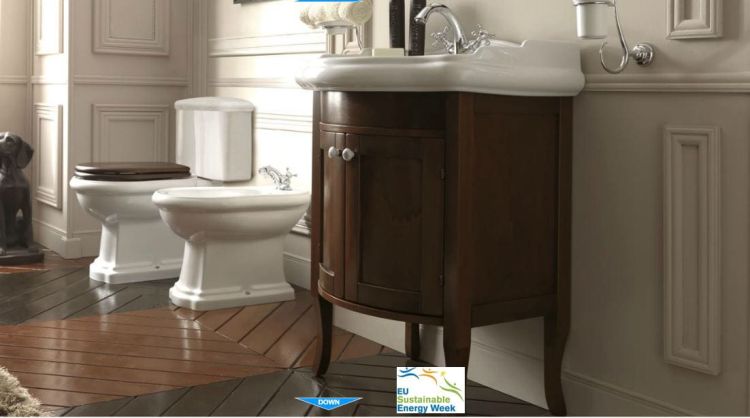 Zestaw kompakt WC + spłuczka WC + mechanizm spłukujący chrom + deska biała Kerasan Retro 1012/1013+1081+750990 +109001