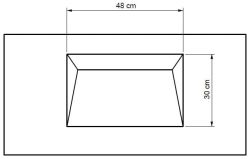 Umywalka Solid Surface na indywidualny wymiar z komorą Edge 48x30 z odpływem liniowym SOL