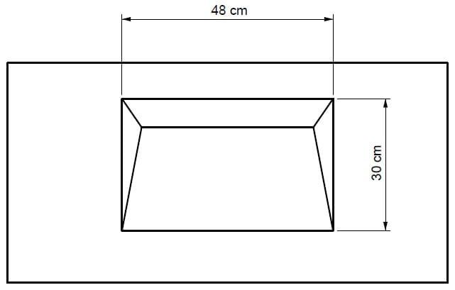 Umywalka Solid Surface na indywidualny wymiar z komorą Edge 48x30 z odpływem liniowym SOL