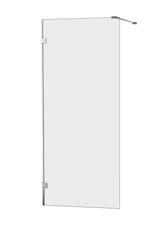 Przejdź do produktu Kabina walk-in, jednoelementowa, montaż uniwersalny (dowolna strona), wspornik kątowy L; szerokość 50–120 cm, wysokość 200 cm.