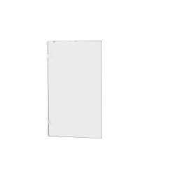 Parawan stały, jednoelementowy, montaż uniwersalny (dowolna strona); szerokość 50–100 cm, wysokość 150 cm.