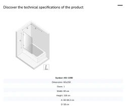 Parawan uniwersalny (lewo- lub prawostronny), montowany przyściennie, uchylny w obie strony; szerokość 50–100 cm, wysokość 150 cm.