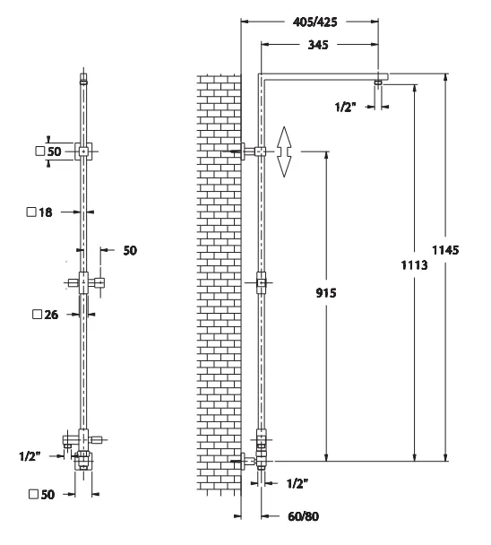 Sphera Docce Zestaw prysznicowy z deszczownicą i baterią termostatyczną chrom TM2Q56058CR