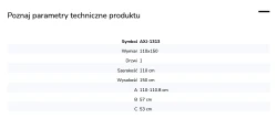 Parawan uniwersalny (lewo- lub prawostronny), uchylny, z dodatkową ścianką boczną; szerokość 100–140 cm, wysokość 150 cm.