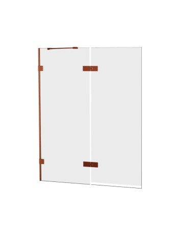Przejdź do produktu Parawan uniwersalny (lewo- lub prawostronny), uchylny, z dodatkową ścianką boczną; szerokość 100–140 cm, wysokość 150 cm.