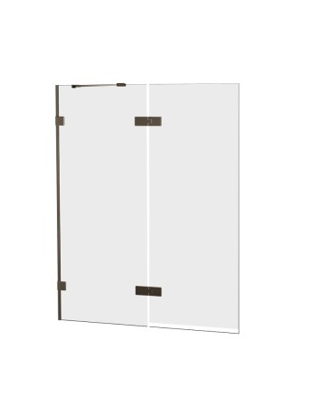 Przejdź do produktu Parawan uniwersalny (lewo- lub prawostronny), uchylny, z dodatkową ścianką boczną; szerokość 100–140 cm, wysokość 150 cm.