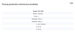 Parawan uniwersalny (lewo- lub prawostronny), uchylny, z dodatkową ścianką boczną; szerokość 100–140 cm, wysokość 150 cm.