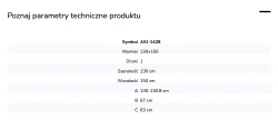 Parawan uniwersalny (lewo- lub prawostronny), uchylny, z dodatkową ścianką boczną; szerokość 100–140 cm, wysokość 150 cm.