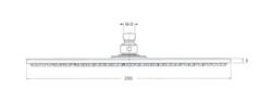 Deszczownica 20 cm stal nierdzewna Sphera Roma SD3320003CR rysunek techniczny