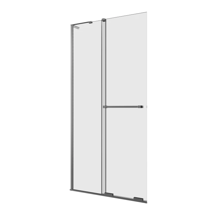 Kabina walk-in przesuwna z uchwytem relingowym, montaż uniwersalny (dowolna strona), wspornik kątowy; szerokość 80–120 cm, wysokość 200 cm.