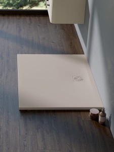 Brodzik akrylowy bezrantowy o matowej powierzchni; wymiary od 100x80x3,5 cm do 120x100x3,5 cm.