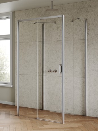 Przejdź do produktu Kabina przyścienna, wejście od frontu, montaż lewo- lub prawostronny; szerokość 100–160 cm, głębokość do 100 cm, wysokość 200 cm.