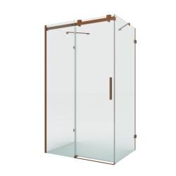 Kabina przyścienna, montaż po prawej lub lewej stronie; szerokość 100–140 cm, głębokość do 100 cm, wysokość 200 cm.