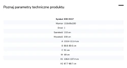 Kabina przyścienna, montaż po prawej lub lewej stronie; szerokość 100–140 cm, głębokość do 100 cm, wysokość 200 cm.