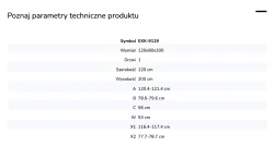 Kabina przyścienna, montaż po prawej lub lewej stronie; szerokość 100–140 cm, głębokość do 100 cm, wysokość 200 cm.