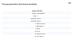Kabina przyścienna, montaż po prawej lub lewej stronie; szerokość 100–140 cm, głębokość do 100 cm, wysokość 200 cm.