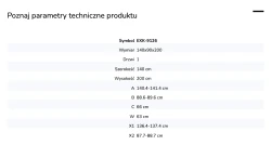 Kabina przyścienna, montaż po prawej lub lewej stronie; szerokość 100–140 cm, głębokość do 100 cm, wysokość 200 cm.