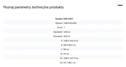 Kabina przyścienna, montaż po prawej lub lewej stronie; szerokość 100–140 cm, głębokość do 100 cm, wysokość 200 cm.