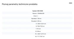 Kabina przyścienna, montaż po prawej lub lewej stronie; szerokość 100–140 cm, głębokość do 100 cm, wysokość 200 cm.