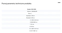 Kabina przyścienna, montaż po prawej lub lewej stronie; szerokość 100–140 cm, głębokość do 100 cm, wysokość 200 cm.