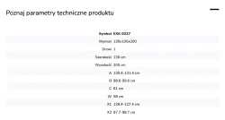Kabina przyścienna, montaż po prawej lub lewej stronie; szerokość 100–140 cm, głębokość do 100 cm, wysokość 200 cm.