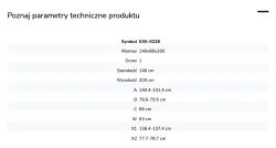 Kabina przyścienna, montaż po prawej lub lewej stronie; szerokość 100–140 cm, głębokość do 100 cm, wysokość 200 cm.