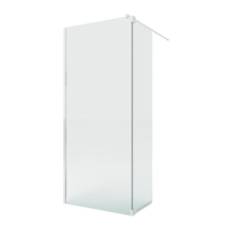 Przejdź do produktu Kabina walk-in o uniwersalnym montażu (dowolna strona), z dodatkowym skrzydłem wahadłowym; szerokość 70–140 cm, wysokość 200 cm.