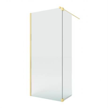 Przejdź do produktu Kabina walk-in o uniwersalnym montażu (dowolna strona), z dodatkowym skrzydłem wahadłowym; szerokość 70–140 cm, wysokość 200 cm.
