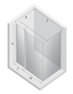 Kabina prysznicowa kwadratowa lub prostokątna, montaż uniwersalny (dowolna strona), drzwi uchylane obustronnie; szerokość 80–120 cm, głębokość 70–120
