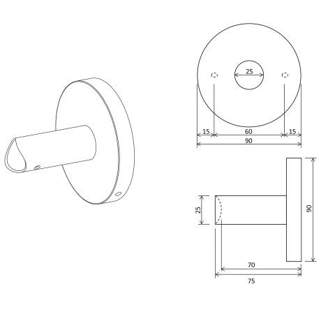 Przejdź do produktu Adapter do bezpośredniego połączenia kabla, profile okrągłe, gun metal