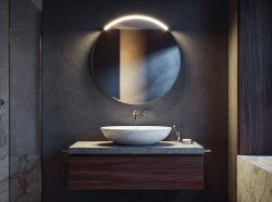 BORD lustro ze MOON LED oświetlenie, ze ściętą krawędzią okrągłe, średnica 70cm, CU free