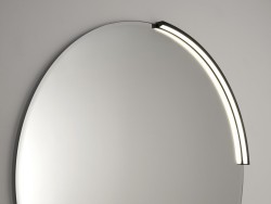 BORD lustro ze MOON LED oświetlenie, ze ściętą krawędzią okrągłe, średnica 60cm, CU free, czarny mat