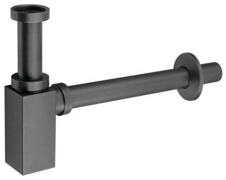 Przejdź do produktu Syfon umywalkowy 5/4", odpływ 32mm, kwadratowy, gun metal