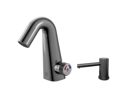 Przejdź do produktu Bateria umywalkowa bezdotykowa na fotokomórkę z automatycznym dozownikiem mydła Freak Bathroom Gunmetal (grafit szczotkowany)