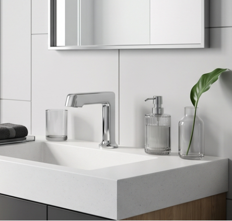 Przejdź do produktu Bateria umywalkowa bezdotykowa geometryczna kanciasta Freak Bathroom Core Chrom