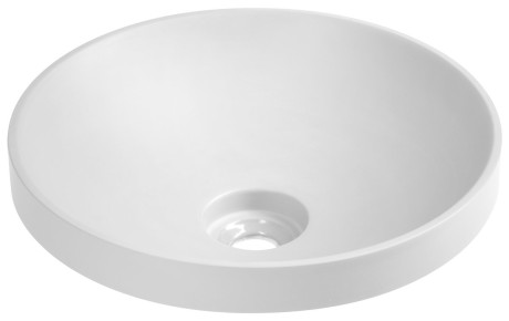 Przejdź do produktu VERTO umywalka wpuszczana kompozytowa, średnica 40,5cm, biały mat