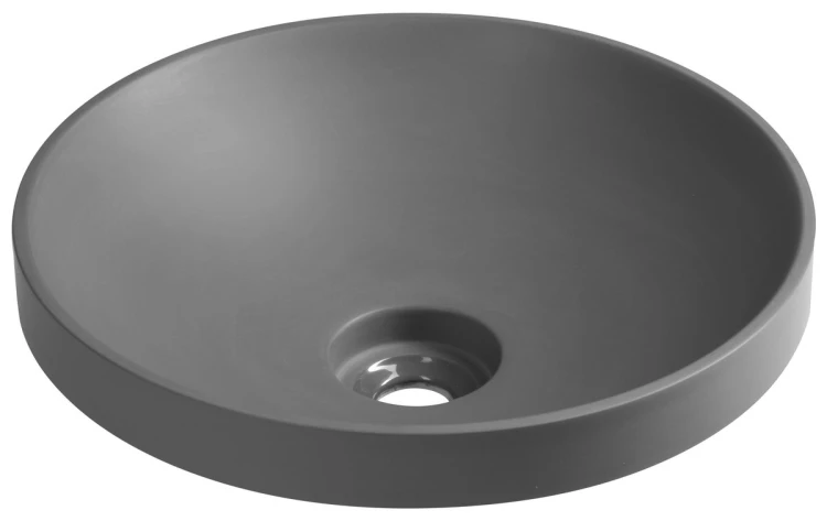 VERTO umywalka wpuszczana kompozytowa, średnica 40,5cm, szary mat