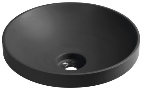 Przejdź do produktu VERTO umywalka wpuszczana kompozytowa, średnica 40,5cm, antracyt mat