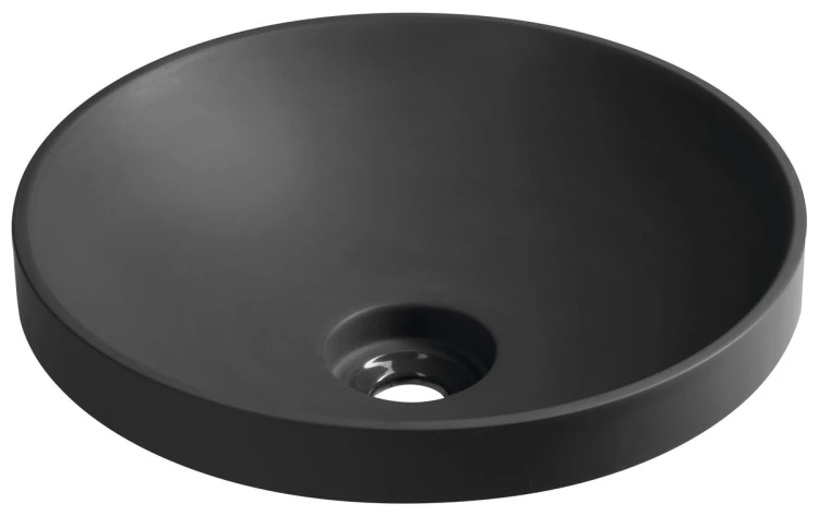 VERTO umywalka wpuszczana kompozytowa, średnica 40,5cm, antracyt mat