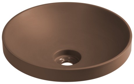 Przejdź do produktu VERTO umywalka wpuszczana kompozytowa, średnica 40,5cm, brązowy mat