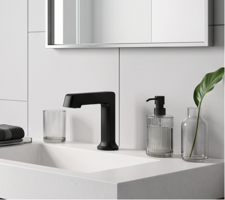 Przejdź do produktu Bateria umywalkowa bezdotykowa geometryczna kanciasta Freak Bathroom Core Czarny mat